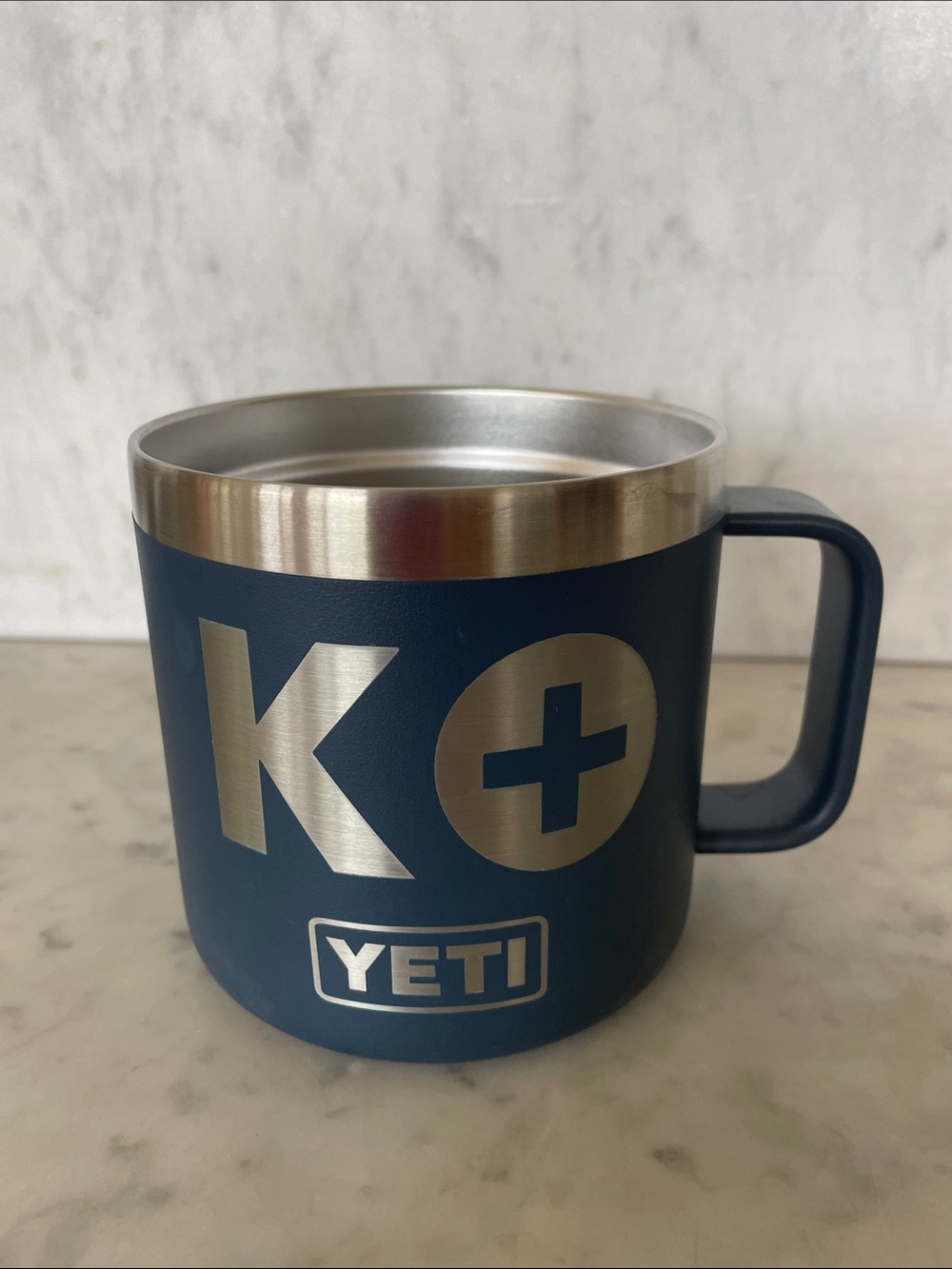 YETI Rambler 14 oz Stackable Mug Navy Blue Custom Engraved
